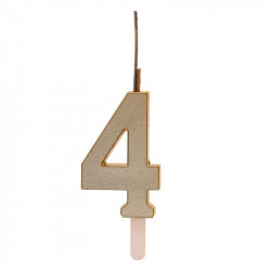 Zlatá svíčka s prskavkou číslo 4 - Dekora