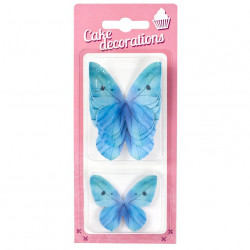 Dekorace z jedlého papíru Motýlci modří (8 ks)