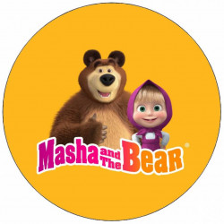 Jedlý papír Máša a medvěd na žlutém pozadí 19,5cm - Pictu Hap