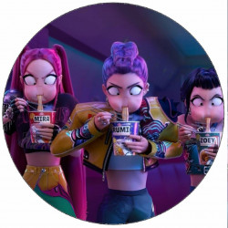 Jedlý papír K-pop Lovkyně démonů Mira, Rumi a Zoey - nudle  19,5cm - Pictu Hap